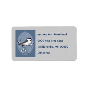 Étiquette Arrière - plan gris ovale de Chickadee