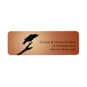 Étiquette Arrière - plan noir d'orange de silhouette