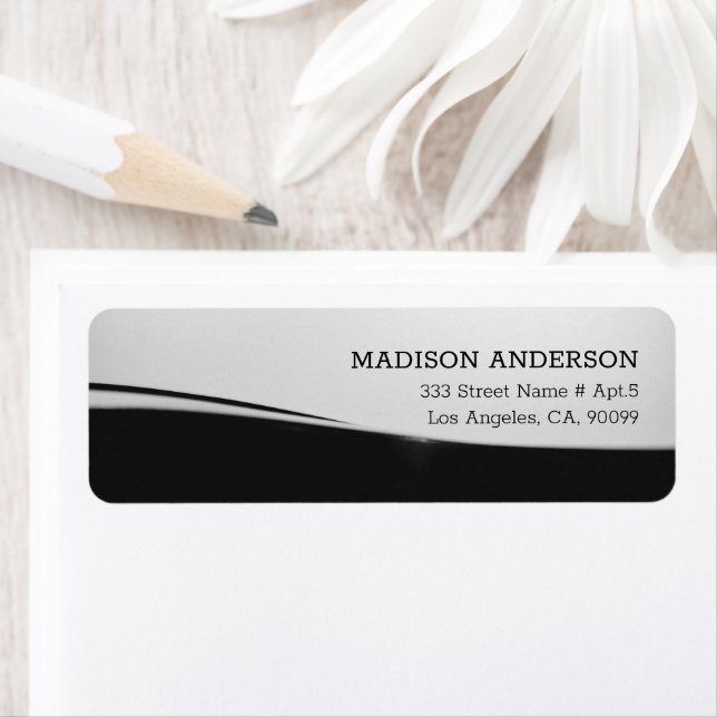 Étiquette Arrière - plan noir et gris (En situation)