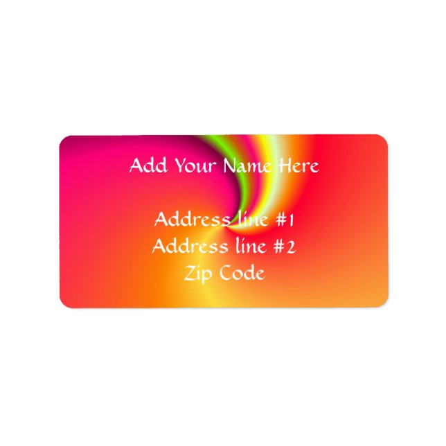 Étiquette Arrière - plan Rainbow Swirl (Devant)