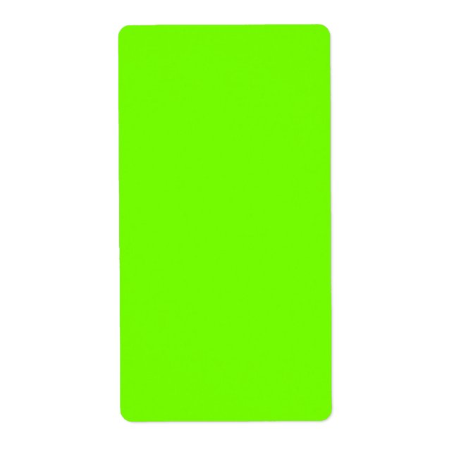 Étiquette arrière - plan vert fluorescent de couleur solide (Devant)
