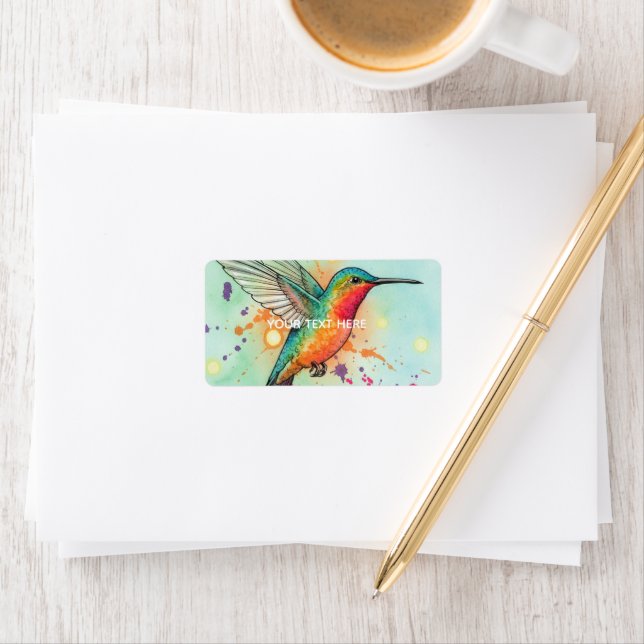 Étiquette Art de colibri (En situation)
