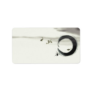Étiquette Art de peinture de brosse d'Enso Koi de cercle de