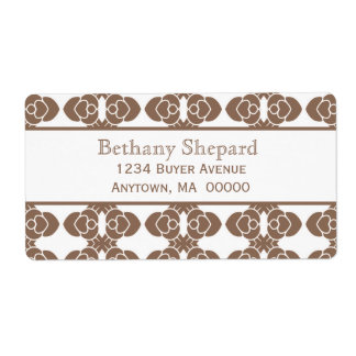 Étiquette Art Deco Damask Shipping Label