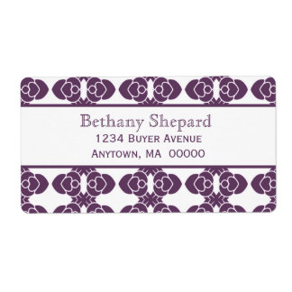 Étiquette Art Deco Damask Shipping Label