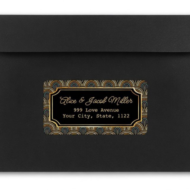 Étiquette Art Deco Embroidered-Style Return Address Label (Créateur téléchargé)