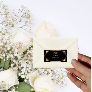 Étiquette Art Déco Glam Vintage Wedding Adresse de retour