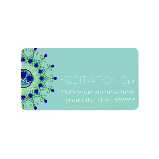 Étiquette Art Déco Nouveau Peacock Feather Moderne (Devant)