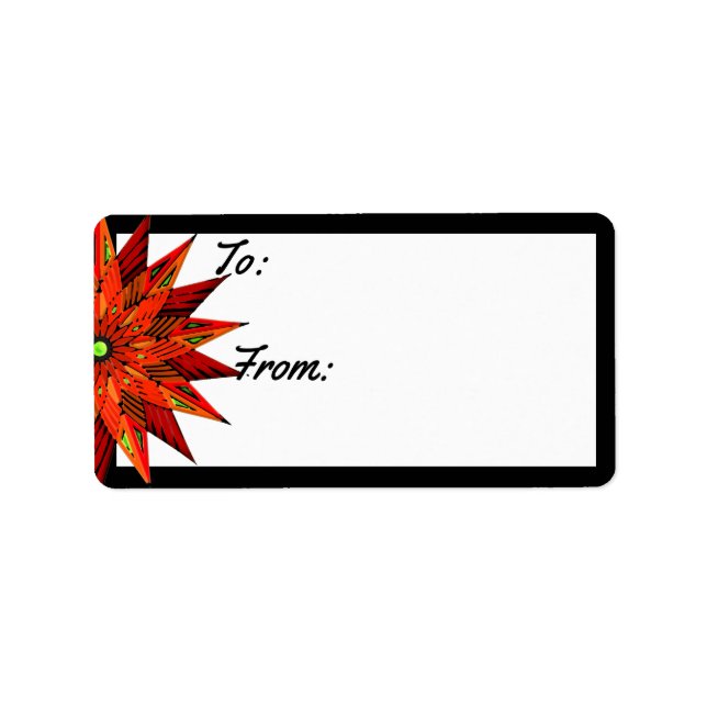 Étiquette Art Déco Poinsettia De (Devant)