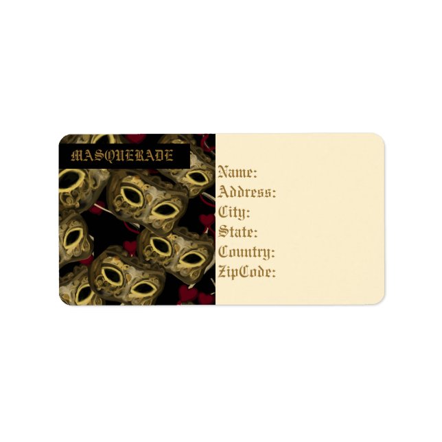 ÉTIQUETTE ART DU MASQUE      (Devant)
