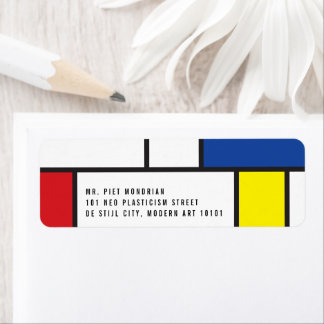 Étiquette Art Moderne Géométrique Minimaliste De Stijl Mondr