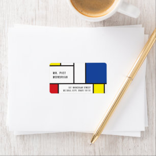 Étiquette Art Moderne Géométrique Minimaliste De Stijl Mondr