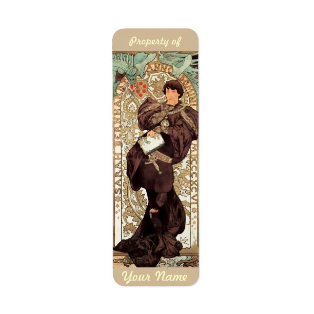 Étiquette Art Nouveau Ex-Libris Bookplate Bookplate (Devant)