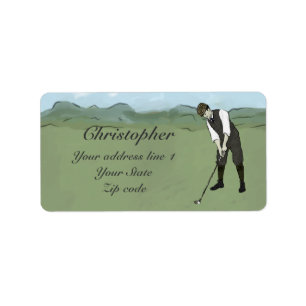 Étiquette Art vintage décoré d'un monogramme de golf de