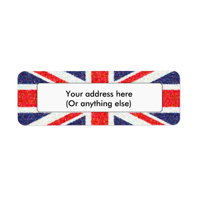 Étiquette Artistic Pointillist UK Union Jack Flag (Devant)