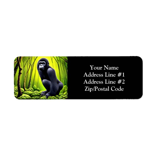 Étiquette Artsy Abstrait Jungle Gorilla (Devant)