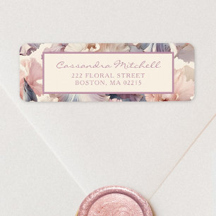 Étiquette Assez Élégant Floral Fleurs Adresse de Retour