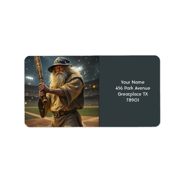 Étiquette Assistant Bat de baseball mignon Imaginaire (Devant)