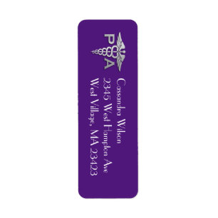 Étiquette Assistant de médecin PA Diplômé Violet Argent