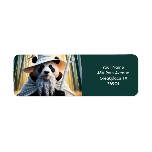 Étiquette Assistant Vieux Panda Imaginaire (Devant)