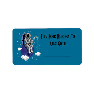 Étiquette Astronaut Book Labels Custom Name