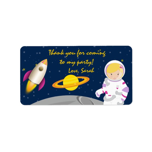 Étiquette Astronaute de l'espace extra-atmosphérique - Anniv (Devant)