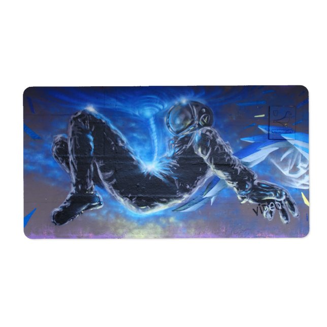 Étiquette Astronaute stylé (Devant)