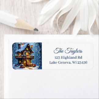 Étiquette Atelier de Père Noël Whimsical Noël