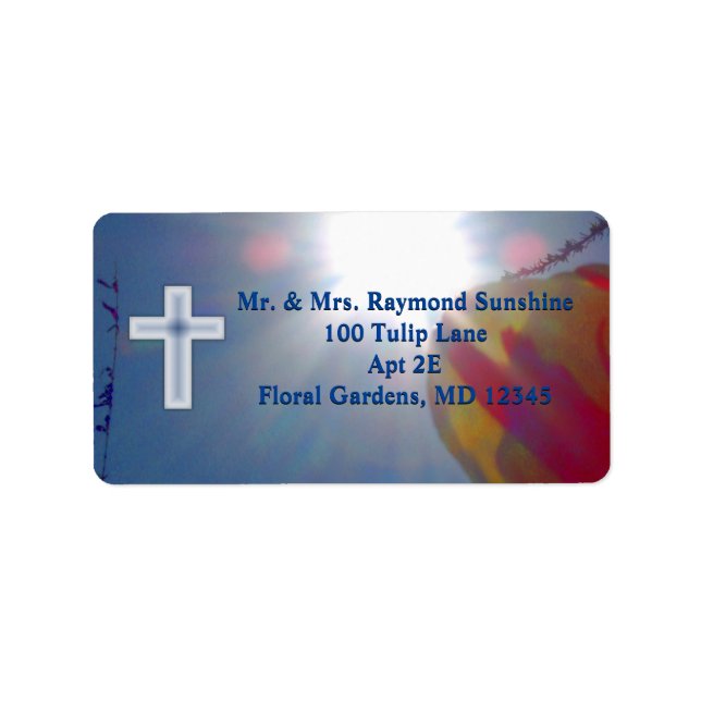 Étiquette Atteindre pour la COMMUNION Sky FIRST AVEC CROSS (Devant)