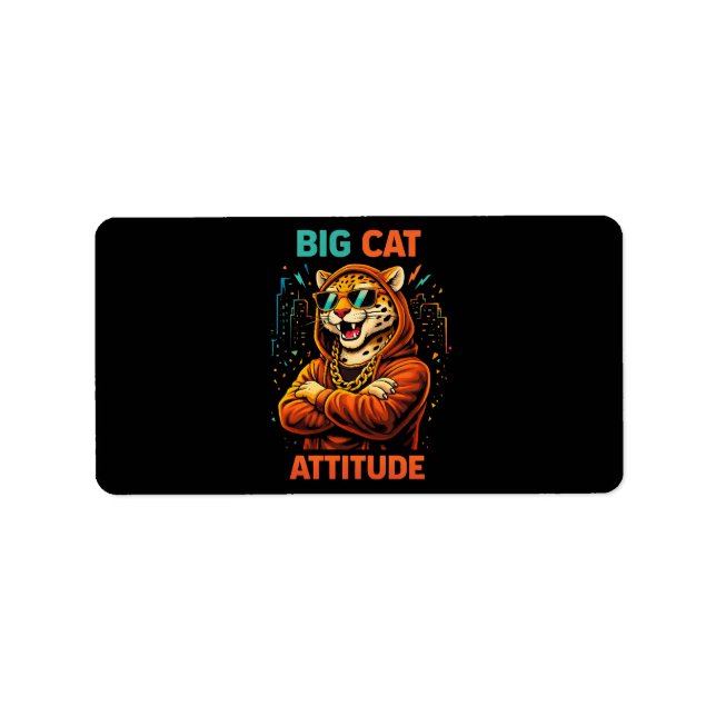 Étiquette Attitude de gros chat (Devant)