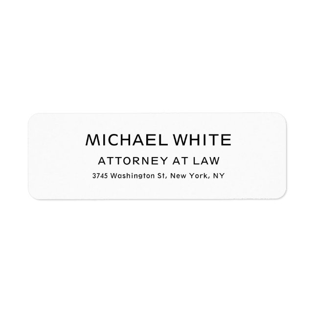Étiquette Attorney at Law Linen Minimalist Professional  (Devant)