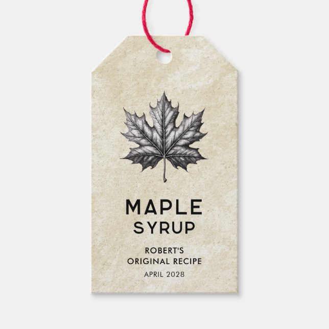 Étiquette au sirop d'érable à feuille (Devant)