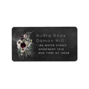 Étiquette Aura Of Night Wedding RSVP Return Envelope Label