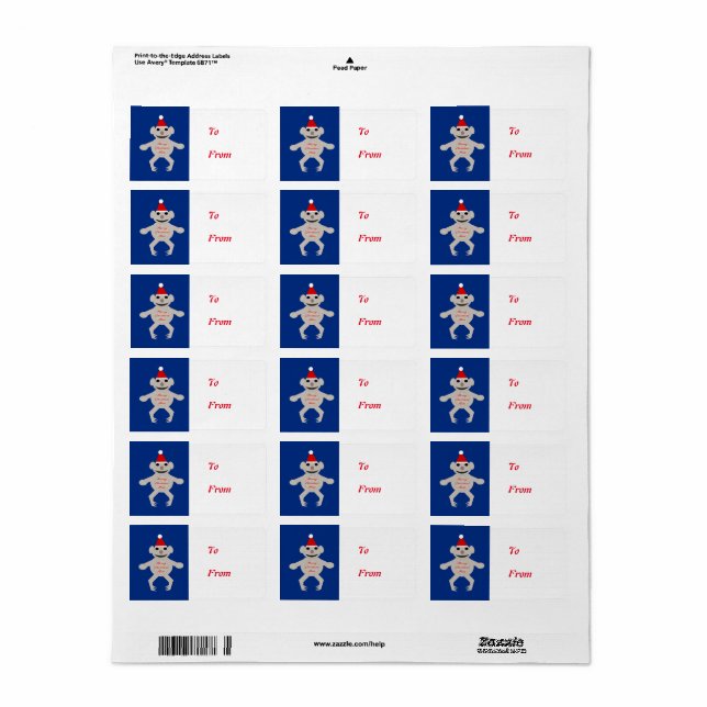 Étiquette Australian Christmas Koala Bear Present Tag Labels (Feuille entière)