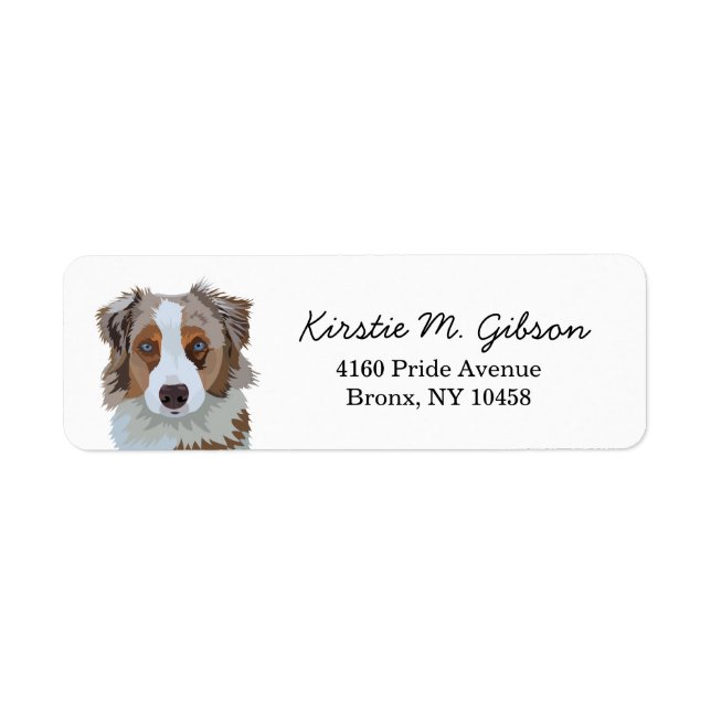 Étiquette Australian Shepherd Return Adresse label (Devant)