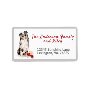 Étiquette Australian Shepherd & Toys Family Return Adresse