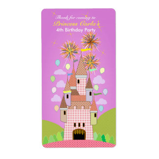 Étiquette Autocollant Anniversaire de enfant Merci : château