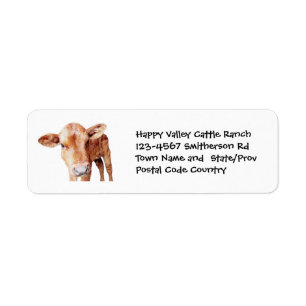 Étiquette Autocollant Brown de ferme ou de ranch de bétail