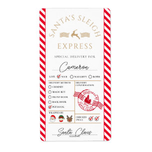 Étiquette Autocollant cadeau père Noël Mail Express Livraiso