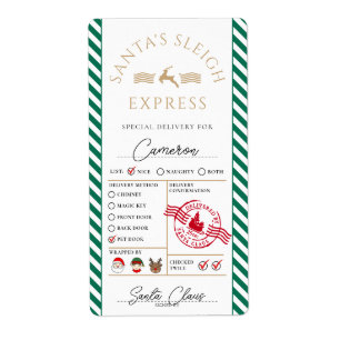 Étiquette Autocollant cadeau père Noël Mail Express Livraiso