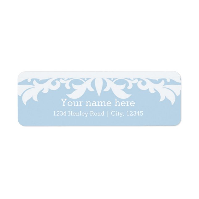 Étiquette Autocollant d'adresse bleu et heureux pour toujour (Devant)