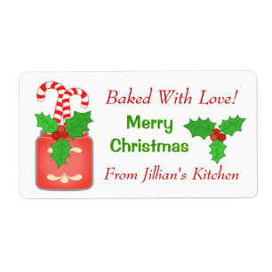 Étiquette Autocollant de cuisson de Noël en texte personnali