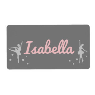 Étiquette Autocollant de danseuse de ballet personnalisé Nom