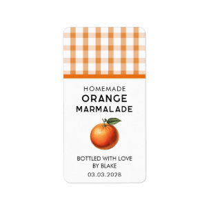 Étiquette autocollant de marmelade d'orange avec motif à car