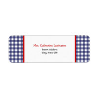 Autocollant En vichy bleu et rouge