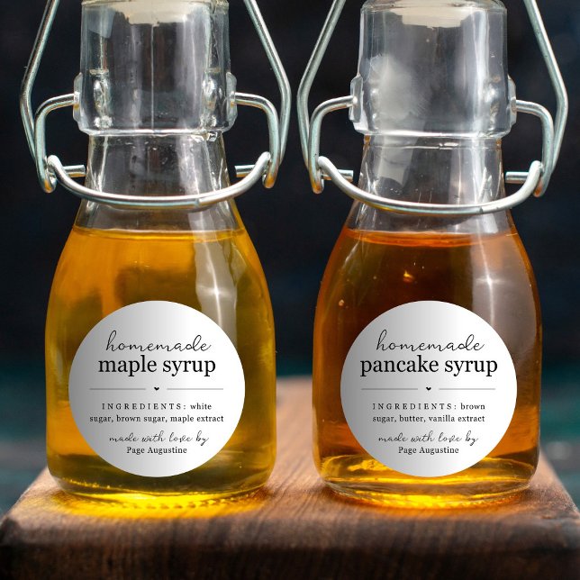 Étiquette Autocollante Cadeau de Sirop Maison Rond (Créateur téléchargé)