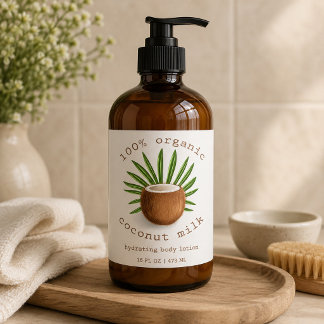 Étiquette Autocollante de Crème Corporelle au Coco