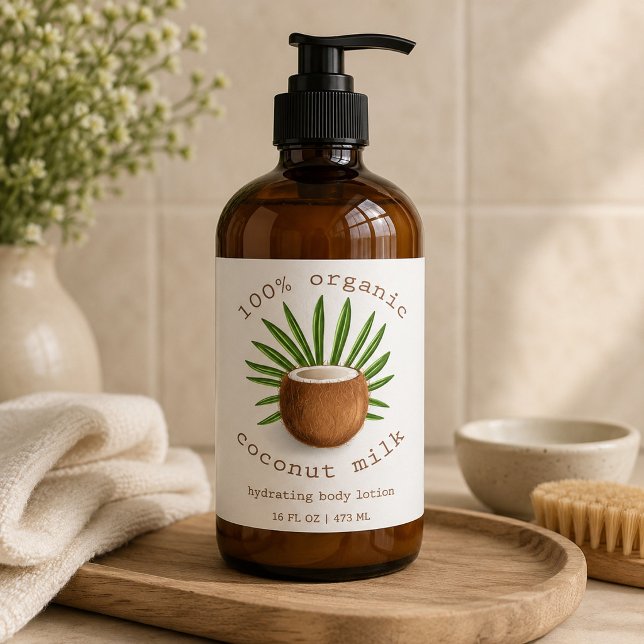 Étiquette Autocollante de Crème Corporelle au Coco (Créateur téléchargé)