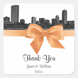 Étiquette autocollante de thème Skyline de Boston