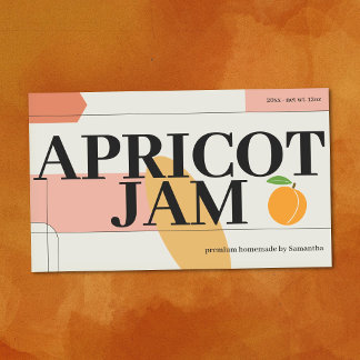 Étiquette Autocollante Moderne Confiture d'Abricot
